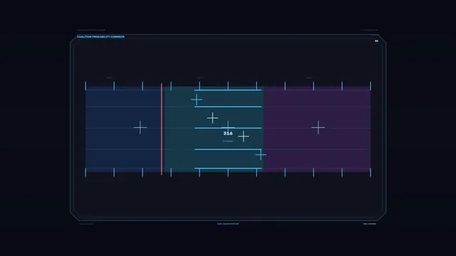 Sci-Fi Probability Corridor HUD Dashboard 4K Wallpaper