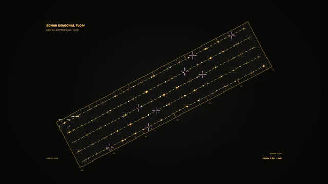Sonar Diagonal Flow HUD Dashboard | 4K Sci-Fi Wallpaper