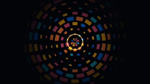 Colorful Concentric Rosette on Black 4K Wallpaper