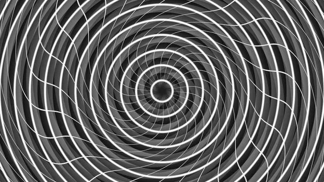 Monochrome Spiral Scanner HUD with Concentric Rings