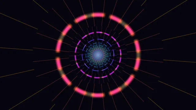 Abstract Neon Concentric Light Tunnel 4K Wallpaper