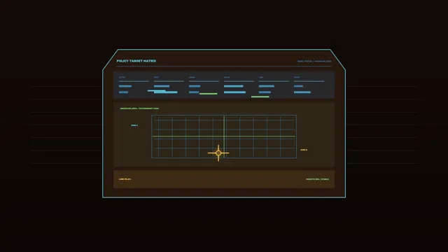 Policy Target Matrix Sci-Fi HUD Dashboard 4K Wallpaper