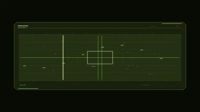 Green Sci-Fi Surveillance HUD Dashboard with Target Frame 4K Wallpaper