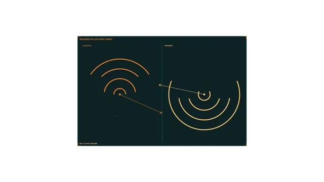 Resource Allocation HUD Dashboard with Dual Arc Displays 4K Wallpaper