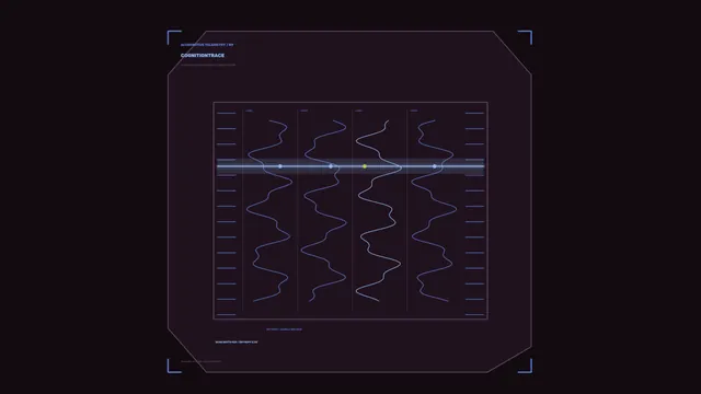 Blue Telemetry Waveform HUD 4K Sci-Fi Wallpaper
