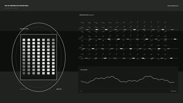 Neutron Flux Vector Field Sci-Fi HUD Wallpaper with Core Grid and Telemetry