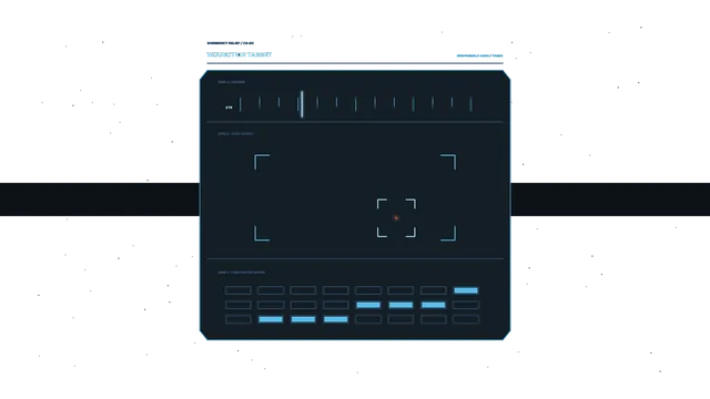 Futuristic Target Tracking HUD Dashboard with Cyan Telemetry