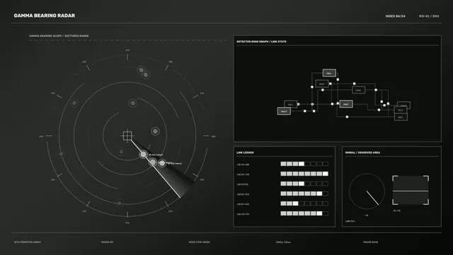 Gamma Bearing Radar HUD and Detector Link Dashboard 4K Wallpaper