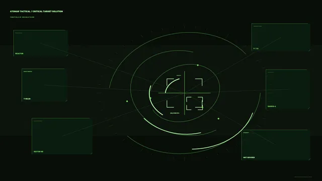 Green Sci-Fi Radar Reticle HUD Interface — 4K Wallpaper