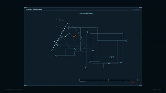 Sci-Fi Radar HUD Interface with Topology Diagram, 4K Wallpaper