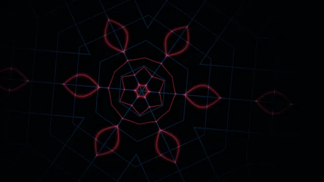 Red and Blue Geometric Sci-Fi HUD Scanner Grid