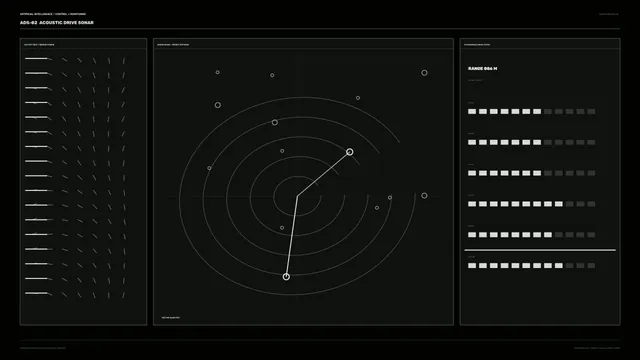 Futuristic Sonar Monitoring HUD Dashboard 4K Wallpaper