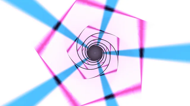 Cyan and Magenta Spiral Tunnel Geometric 4K Wallpaper