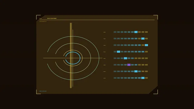 Concentric Scanner HUD with Telemetry Bars 4K Sci-Fi Wallpaper