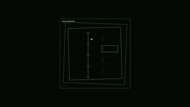 Frame Ladder Step HUD with Vertical Data Scale 4K Sci-Fi Wallpaper
