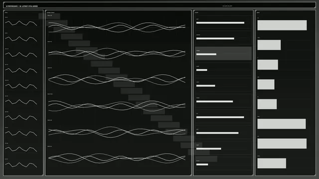 Monochrome Latency Telemetry HUD Dashboard 4K Wallpaper