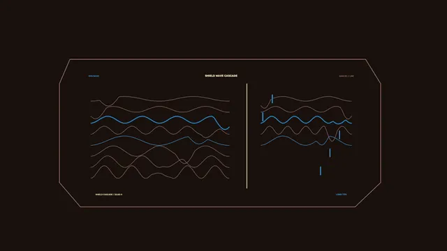 Shield Waveform Telemetry HUD Dashboard 4K Wallpaper