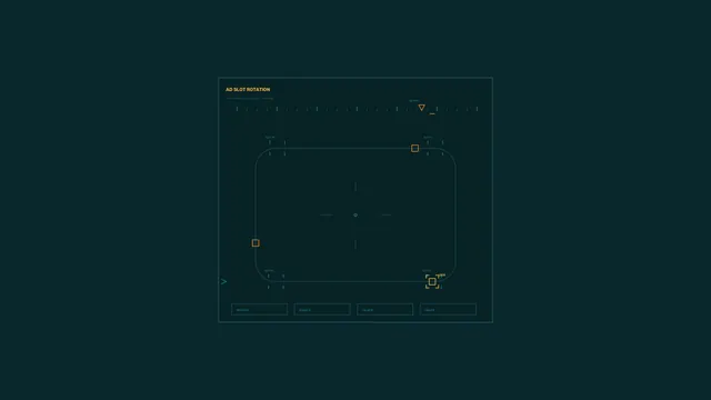 Ad Slot Rotation Campaign Analysis HUD — 4K Sci-Fi Wallpaper
