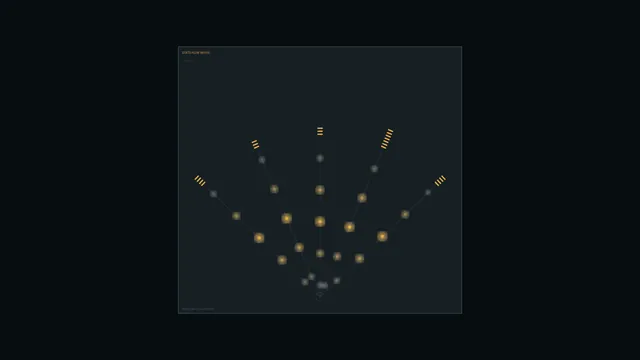 Amber Data Flow Statistics HUD 4K Sci-Fi Wallpaper
