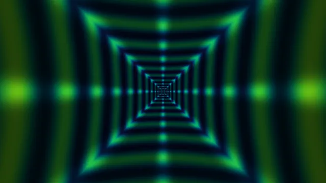 Electric Green Concentric Square Tunnel 4K Wallpaper