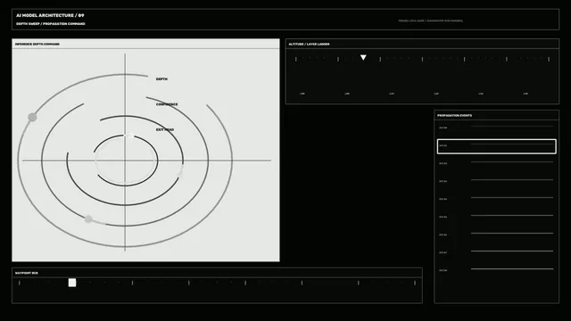 Monochrome Depth Scan HUD Dashboard 4K Sci-Fi Wallpaper