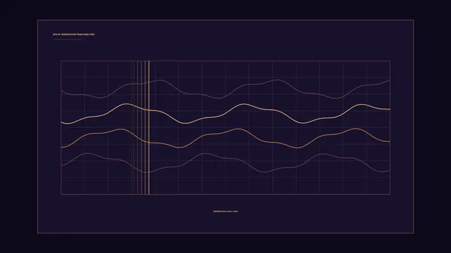 4K Sci-Fi Degradation Trace Analyzer HUD with Multichannel Waveform Graph