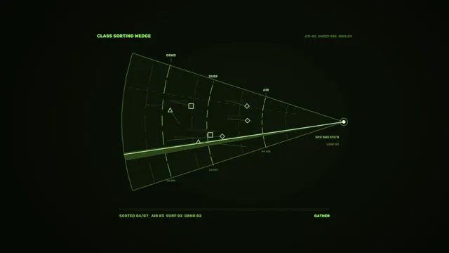 Green Sci-Fi Target Identification HUD with Sector Scanner — 4K Wallpaper
