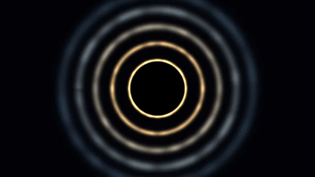 Concentric Golden and Blue Glowing Rings on Black 4K Wallpaper
