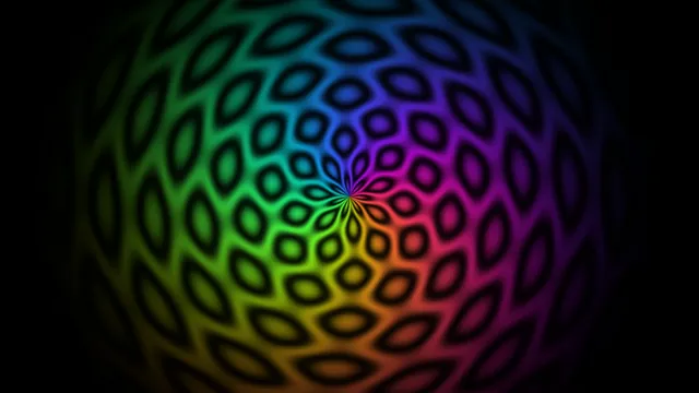 Radial Rainbow Petal Pattern 4K Wallpaper