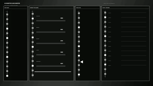 Monochrome Cognitive Load Telemetry HUD 4K Wallpaper