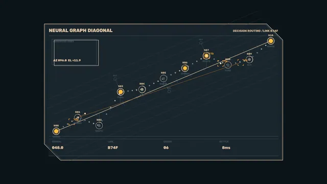 Diagonal Node Graph Sci-Fi HUD 4K Wallpaper