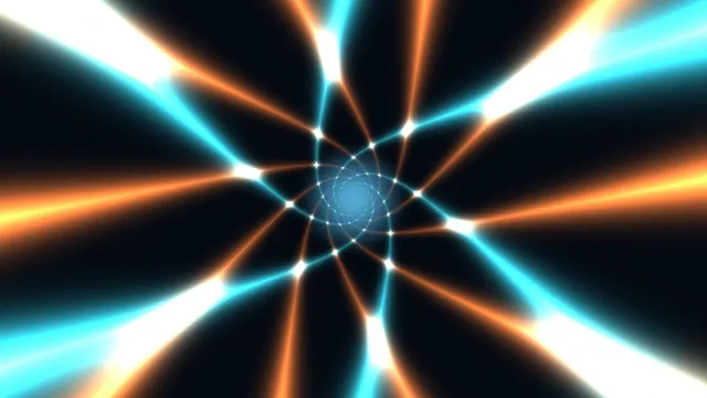 Abstract Cyan Orange Radial Tunnel 4K Wallpaper