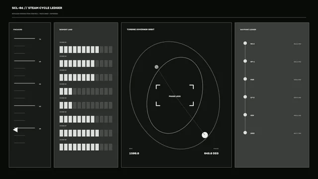 Steam Cycle Control HUD with Turbine Orbit Telemetry