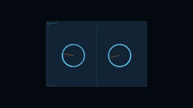 Energy Efficiency Score HUD with Dual Circular Telemetry Gauges, 4K Sci-Fi Free
