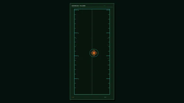Sci-Fi Target Acquisition HUD with Elevation Ladder and Orange Reticle