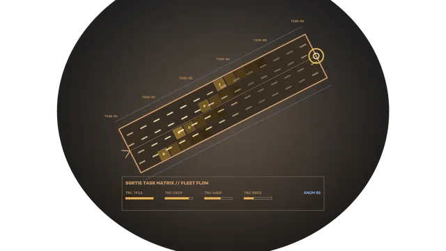 Sci-Fi Fleet Flow Task Matrix HUD 4K Wallpaper