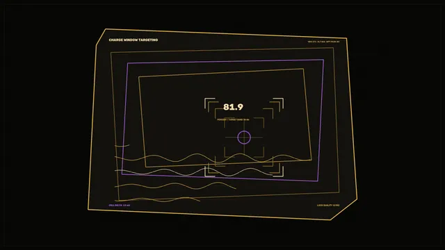 Battery Capacity Meter HUD with Charge Window Telemetry – 4K Sci-Fi Wallpaper
