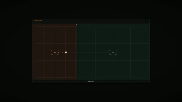 Dual-Panel Asset Tracking HUD with Orange and Teal Grid Reticles 4K Wallpaper