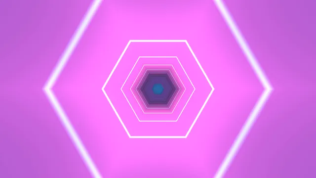 Neon Magenta Hexagonal Tunnel with Blue Core 4K Wallpaper