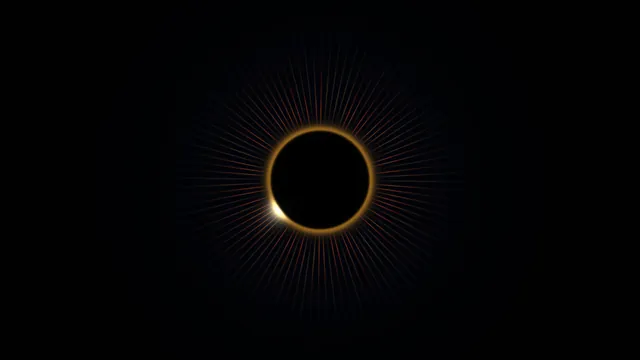 Golden Eclipse Ring and Radial Light Rays 4K Wallpaper