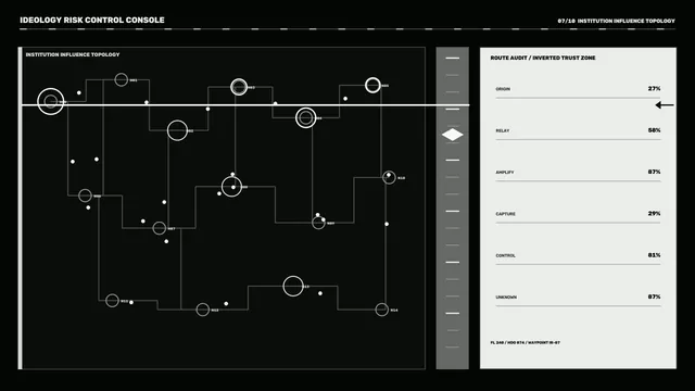Institution Influence Topology HUD and Route Audit Dashboard