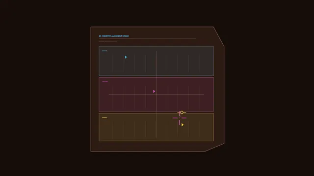 Ministry Alignment Stack Sci-Fi HUD Dashboard 4K Wallpaper