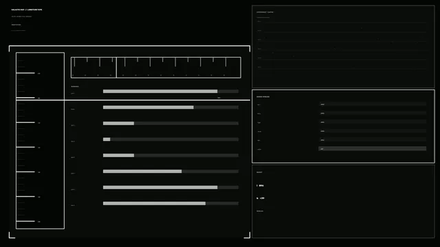 Galactic Map Longitude Tape HUD – Monochrome Telemetry Dashboard 4K Wallpaper
