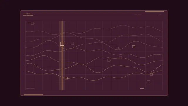 Sci-Fi Terrain Model HUD with Contour Telemetry