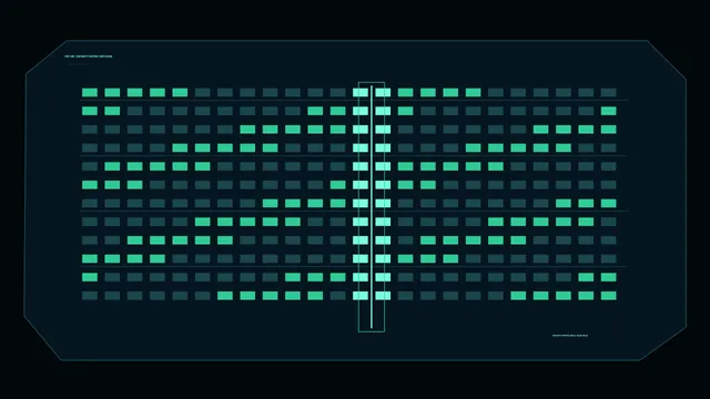 Capacity Matrix Dashboard HUD with Green Telemetry Grid