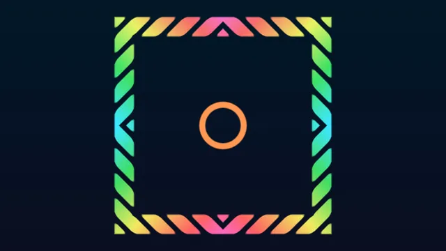 Colorful Geometric Frame with Orange Circle 4K Wallpaper