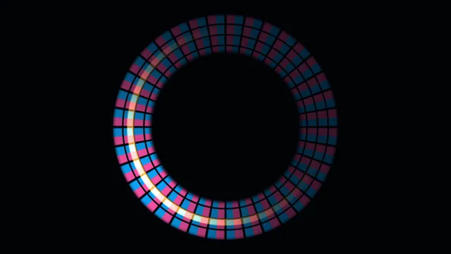 Segmented Circular Telemetry HUD Ring in Cyan and Magenta