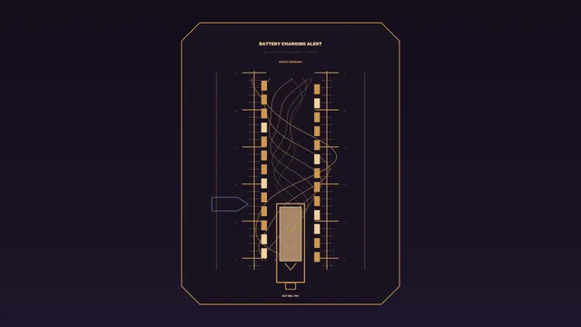 Battery Charging Alert Topology HUD 4K Wallpaper
