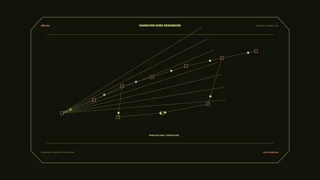 Sci-Fi Spacecraft Autopilot Navigation HUD with Maneuver Node Sequencer