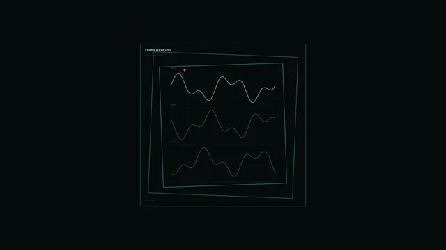 Waveform Telemetry HUD Dashboard with Cyan Graphs, Dark 4K Sci-Fi Wallpaper